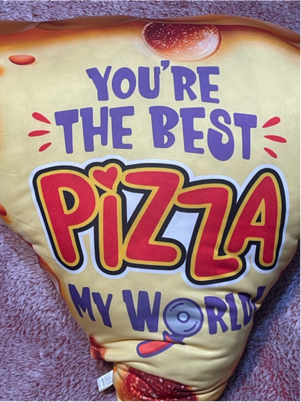 KIDZ ZONE Yellow Red Pizza Slice Pillow 20” “best pizza my life